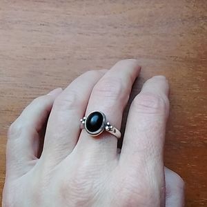 Onyx and silver ring.